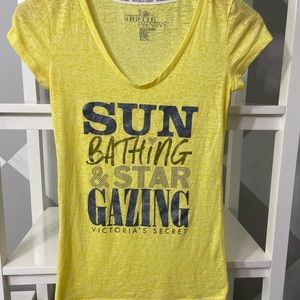 Victorias Secret yellow short sleeve T-shirt. Sz S